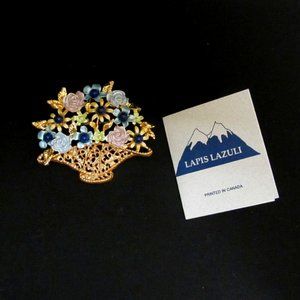Vintage Pan Pacific - Lapis Lazuli Brooch